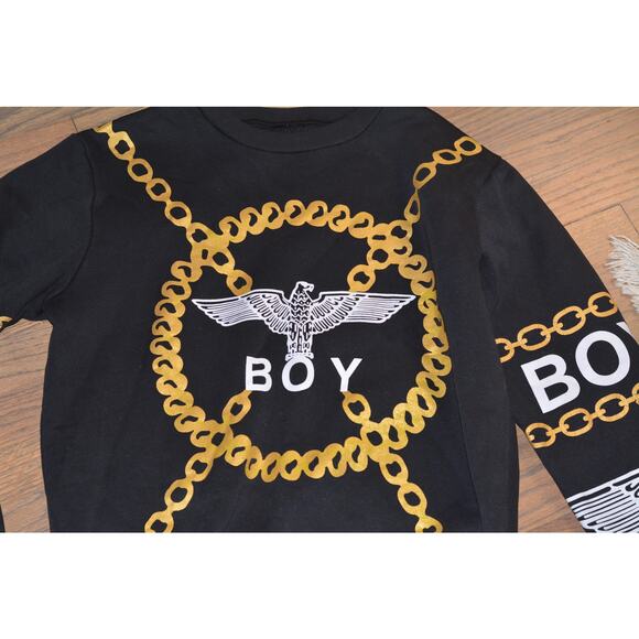 Boy London Black and Gold Chain Print Sweatshirt - Picture 1 of 7